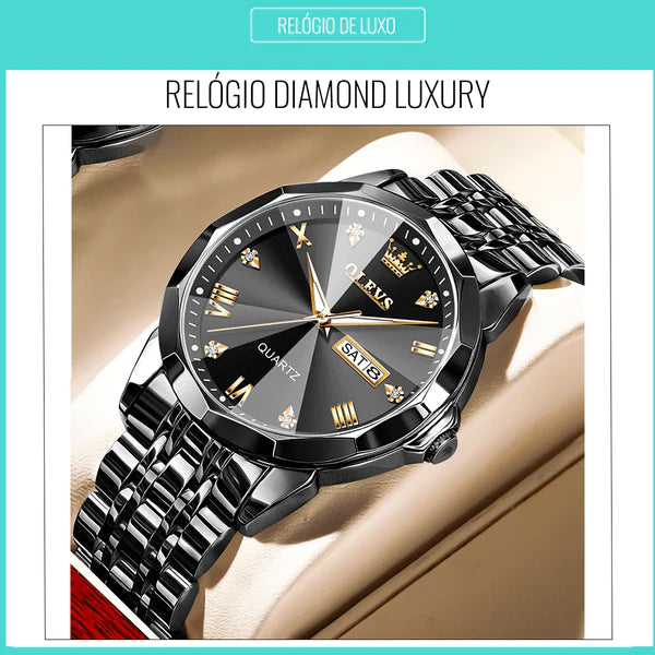 Relógio Diamond Luxo ( À prova d água) Promoção Black Friday - originalfast